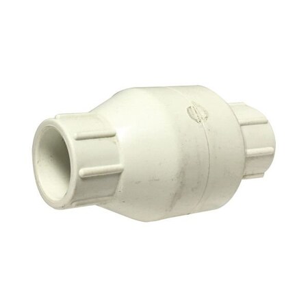 Midland Industries InLine Spring Check Valve, 34 Nominal, Socket, 200 psi at 77 deg F, PVC Body 940326